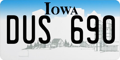 IA license plate DUS690