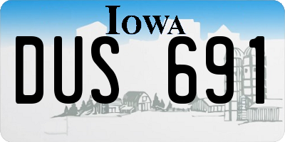 IA license plate DUS691