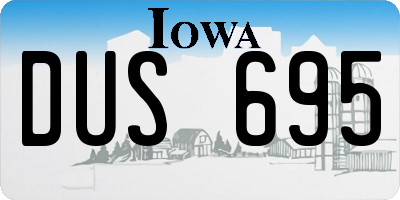 IA license plate DUS695