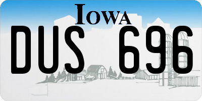 IA license plate DUS696
