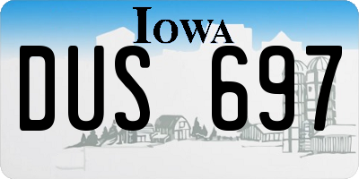IA license plate DUS697