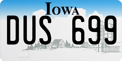 IA license plate DUS699