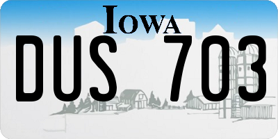 IA license plate DUS703