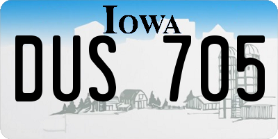 IA license plate DUS705