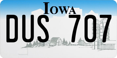 IA license plate DUS707