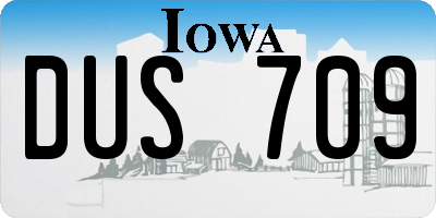 IA license plate DUS709