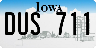 IA license plate DUS711