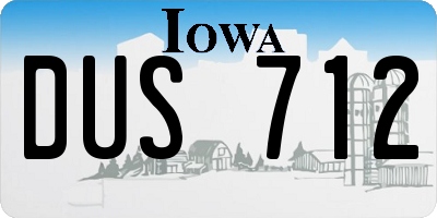 IA license plate DUS712