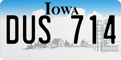 IA license plate DUS714