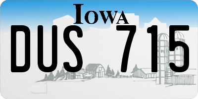 IA license plate DUS715