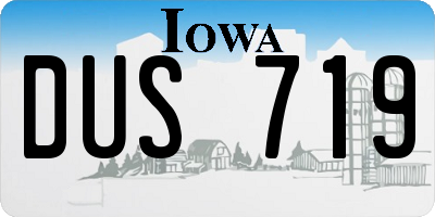 IA license plate DUS719