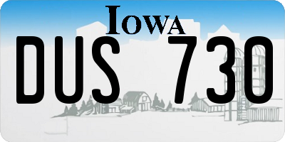 IA license plate DUS730