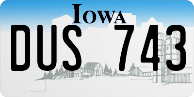 IA license plate DUS743
