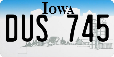 IA license plate DUS745