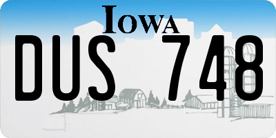 IA license plate DUS748