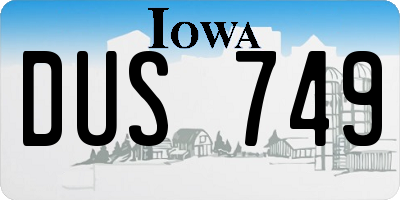 IA license plate DUS749