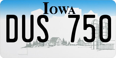 IA license plate DUS750