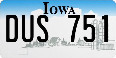 IA license plate DUS751