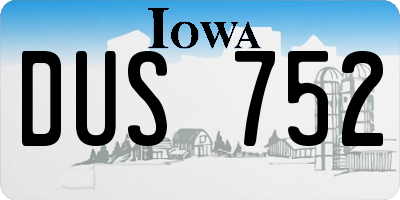 IA license plate DUS752