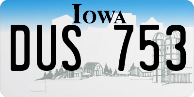 IA license plate DUS753