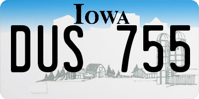 IA license plate DUS755