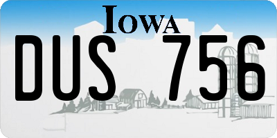 IA license plate DUS756
