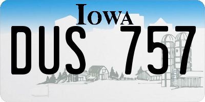 IA license plate DUS757