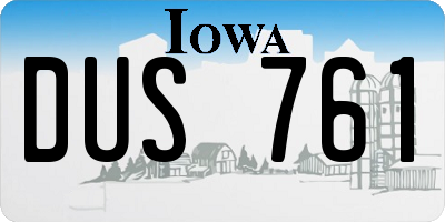 IA license plate DUS761