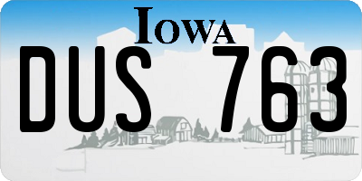 IA license plate DUS763