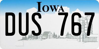 IA license plate DUS767
