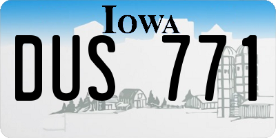 IA license plate DUS771