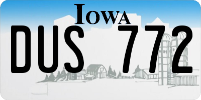 IA license plate DUS772