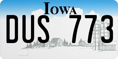 IA license plate DUS773
