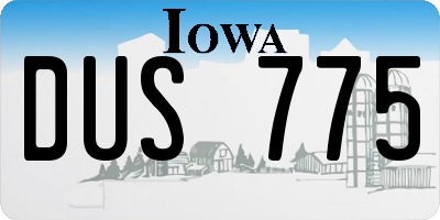 IA license plate DUS775