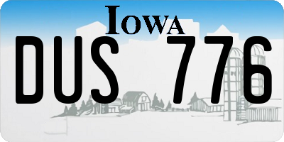 IA license plate DUS776