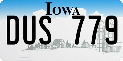 IA license plate DUS779