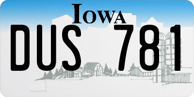 IA license plate DUS781