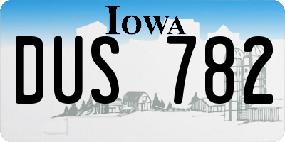 IA license plate DUS782
