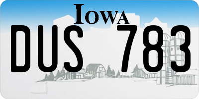 IA license plate DUS783
