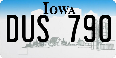 IA license plate DUS790