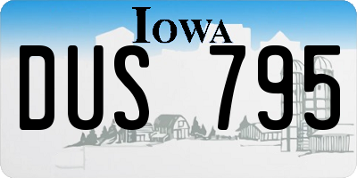 IA license plate DUS795
