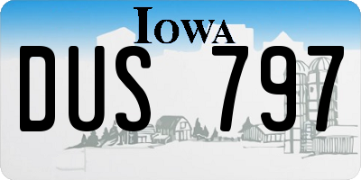 IA license plate DUS797