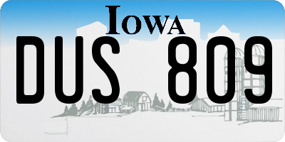 IA license plate DUS809