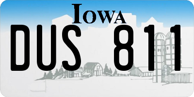 IA license plate DUS811
