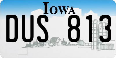 IA license plate DUS813