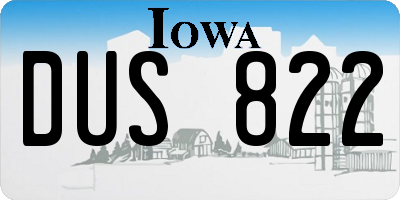 IA license plate DUS822