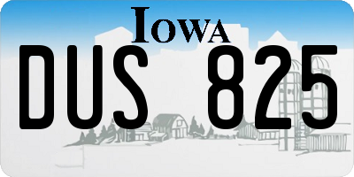 IA license plate DUS825