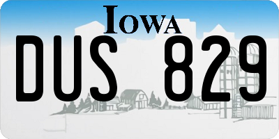 IA license plate DUS829