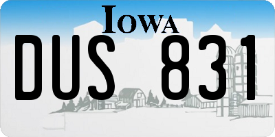 IA license plate DUS831