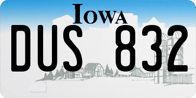 IA license plate DUS832